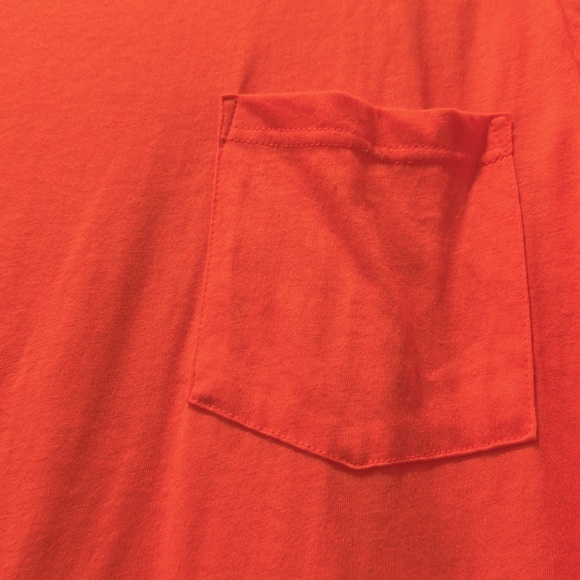 Genuine Dickies Men’s Orange Short Sleeve Fromt Pocket T-Shirt - Picture 5 of 6